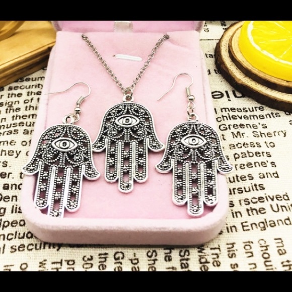 🔥HASMA👁Matching Earrings/Necklace SET 👁🔥 - Picture 2 of 9